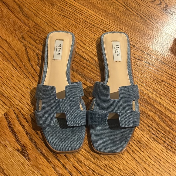 Steve Madden Woman’s Maura Blue Sandals Size 9 - Picture 2 of 7